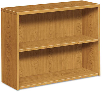 HON® 10500 Series™ Laminate Bookcase Two-Shelf, 36w x 13.13d 29.63h, Harvest