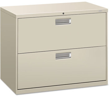 HON® Brigade® 600 Series Lateral File 2 Legal/Letter-Size Drawers, Light Gray, 36" x 18" 28"