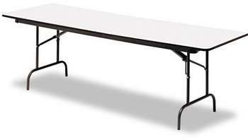 Iceberg Premium Wood Laminate Folding Table,  Rectangular, 96w x 30d x 29h, Gray/Charcoal