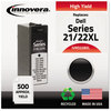 A Picture of product IVR-D22BXL Innovera® D22CXL, D22BXL Ink Remanufactured Black High-Yield Replacement for 21XL/22XL (330-5885), 500 Page-Yield