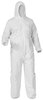 A Picture of product KCC-38938 KleenGuard™ A35 Disposable Liquid and Particle Protection Coveralls with Hood, Elastic Wrists and Ankles, and Zipper Front. Size Large. White. 25/Carton.