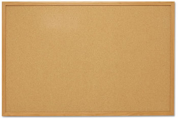 Mead® Economy Cork Board with Oak Frame,  48 x 36, Oak Frame