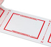 A Picture of product MMM-82405 Scotch® Pouch Tape,  5" x 6", Clear w/Orange Border, 500/Roll