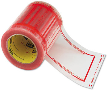 Scotch® Pouch Tape,  5" x 6", Clear w/Orange Border, 500/Roll