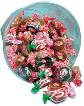Office Snax® Goetze's Caramel Cremes,  Lt & Dark Caramel Candy, One 24oz Bowl