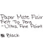A Picture of product PAP-8310152 Paper Mate® Ultra Fine Flair® Felt Tip Marker Pen,  Blue Ink, Ultra Fine, Dozen
