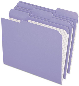 Pendaflex® Double-Ply Reinforced Top Tab Colored File Folders,  1/3 Cut, Letter, Lavender, 100/Box