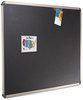 A Picture of product QRT-B364T Quartet® Prestige® Euro™ Style Black Embossed Foam Bulletin Board,  High-Density Foam, 48 x 36, Black/Aluminum Frame