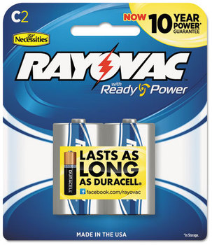 Rayovac® Mercury Free Alkaline Batteries,  C, 2/Pk