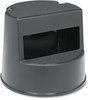 A Picture of product RCP-252300BK Rubbermaid® Commercial Rolling Step Stool, Curved Design,  Curved Design, Retracting Casters, 16 dia. x 13 1/2h, Black