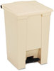 A Picture of product 968-357 Rubbermaid® Commercial Indoor Utility Step-On Waste Container, Rectangular, Plastic, 18gal, Red