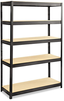 Safco® Boltless Shelving Steel/Particleboard Five-Shelf, 48w x 18d 72h, Black