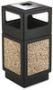 A Picture of product SAF-9472NC Safco® Canmeleon™ Aggregate Panel Receptacles,  Square, Aggregate/Polyethylene, 38gal, Black
