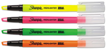 Sharpie® Clearview Highlighters, Fine Chisel Tips. Assorted Colors. 4 count.