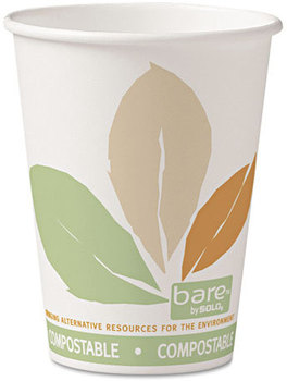 Bare® by Solo® Eco-Forward® SSPLA Paper Hot Cups. 12 oz. 1000/Carton.