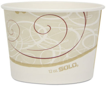 SOLO® Cup Company Single Poly Paper Containers,  12 oz, Symphony, 4.2" dia, 60/Pack, 20 Pack/Carton