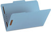 A Picture of product SMD-17040 Smead™ Top Tab Colored Fastener Folders 0.75" Expansion, 2 Fasteners, Legal Size, Blue Exterior, 50/Box