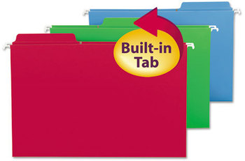 Smead™ FasTab® Hanging Folders Legal Size, 1/3-Cut Tabs, Assorted Colors, 18/Box