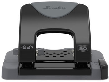 Swingline® SmartTouch™ Two-Hole Punch,  9/32" Holes, Black/Gray