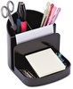 A Picture of product UNV-08110 Universal® Recycled Plastic Deluxe Desk Organizer Message Center, 6 Compartments, 5.5 x 6.75 5, Black