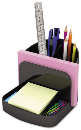 Black Recycled Plastic Desk Collection Deluxe Desk Organizer 