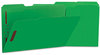 A Picture of product UNV-13526 Universal® Deluxe Reinforced Top Tab Fastener Folders 0.75" Expansion, 2 Fasteners, Legal Size, Green Exterior, 50/Box