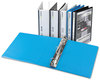 A Picture of product UNV-20713 Universal® Slant D-Ring View Binder 3 Rings, 1" Capacity, 11 x 8.5, Light Blue