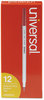 A Picture of product UNV-27412 Universal™ Ballpoint Stick Pen Medium 1 mm, Red Ink, Gray/Red Barrel, Dozen