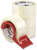 A Picture of product UNV-91004 Universal One™ Heavy-Duty Box Sealing Tape with Dispenser,  48mm x 54.8m, 3" Core, Clear, 4/Pack