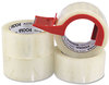 A Picture of product UNV-91004 Universal One™ Heavy-Duty Box Sealing Tape with Dispenser,  48mm x 54.8m, 3" Core, Clear, 4/Pack