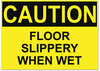 A Picture of product USS-5494 Headline® OSHA Safety Signs,  CAUTION SLIPPERY WHEN WET, Yellow/Black, 10 x 14