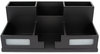 A Picture of product VCT-95255 Victor® Midnight Black Desk Organizer with Smartphone Holder,  10 1/2 x 5 1/2 x 4, Wood