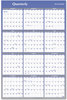 A Picture of product AAG-A1102 AT-A-GLANCE® Vertical/Horizontal Erasable Quarterly/Monthly Wall Planner 24 x 36, White/Blue Sheets, 12-Month (Jan to Dec): 2026