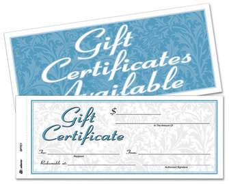 Adams® Gift Certificates,  8 x 3 2/5, White/Canary, 25/Book