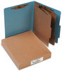 A Picture of product ACC-15026 ACCO Pressboard Classification Folders 3" Expansion, 2 Dividers, 6 Fasteners, Letter Size, Sky Blue Exterior, 10/Box