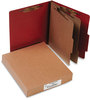A Picture of product ACC-15036 ACCO Pressboard Classification Folders 3" Expansion, 2 Dividers, 6 Fasteners, Letter Size, Earth Red Exterior, 10/Box