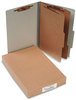 A Picture of product ACC-16056 ACCO Pressboard Classification Folders,  Legal, 6-Section, Mist Gray, 10/Box