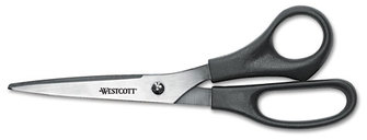 Westcott® Value Line Stainless Steel Shears,  Black, 8" Long