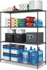 A Picture of product ALE-SW206024BA Alera® Black Anthracite Plus Wire Shelving Kit All-Purpose Starter Four-Shelf, 60w x 24d 72h,