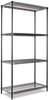 A Picture of product ALE-SW503618BL Alera® NSF Certified Industrial Heavy-Duty Wire Shelving Starter Kit Four-Shelf 36w x 18d 72h, Black