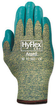 AnsellPro HyFlex® Kevlar® Work Gloves,  Size 8, Kevlar/Nitrile, Blue/Green, 12 Pairs