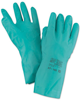 AnsellPro Sol-Vex® Sandpatch-Grip Unlined Nitrile Gloves. Size 10. Green. 12 pairs.