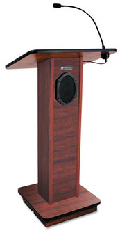 AmpliVox® Elite Lecterns with Sound System,  24w x 18d x 44h, Mahogany