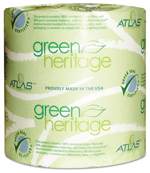 Atlas Paper Mills Green Heritage™ Bathroom Tissue,  4 1/2 x 3 1/10 Sheets, 2Ply, 500/Roll, 96 Rolls/CT