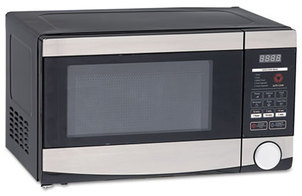 Avanti 0.7 Cubic Foot Capacity Microwave Oven,  700 Watts, Stainless Steel and Black