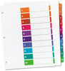 A Picture of product AVE-11165 Avery® Customizable Table of Contents Ready Index® Multicolor Dividers with Printable Section Titles TOC Tab Extra Wide Tabs, 10-Tab, 1 to 10, 11 x 9.25, White, Set