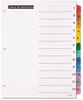 A Picture of product AVE-11673 Office Essentials™ Table 'n Tabs® Dividers 12-Tab, 1 to 12, 11 x 8.5, White, Assorted Set