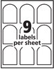 A Picture of product AVE-22809 Avery® Textured Arched Print-to-the-Edge Labels Laser Printers, 3 x 2.25, White, 9/Sheet, 10 Sheets/Pack