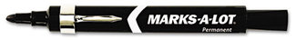 Avery® MARKS A LOT® Large Desk-Style Permanent Marker with Metal Pocket Clip Broad Bullet Tip, Black, Dozen (24878)