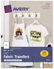 A Picture of product AVE-3279 Avery® Fabric Transfers 8.5 x 11, White, 5/Pack